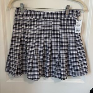Full Tilt from Tilly’s Black, White and Purple Plaid Pleated Skater Skirt